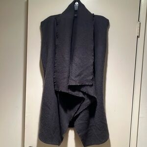 Denis Colomb Sleeveless Sweater Waterfall Front Size Medium Cashmere Gray